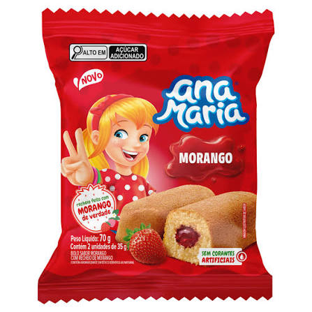 ANA MARIA MINI BOLO RECHEADO SABOR MORANGO 70G